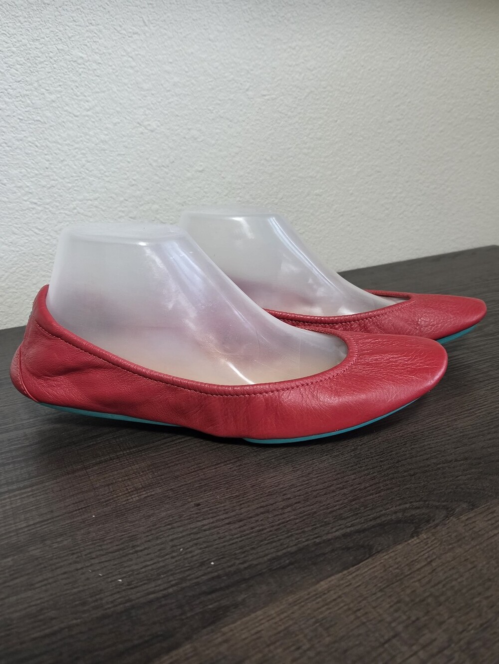 Tieks Red Leather Travel Ballet Flats